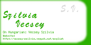 szilvia vecsey business card